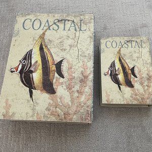 Faux Book Storage Box Angel Fish -  Piece large and small